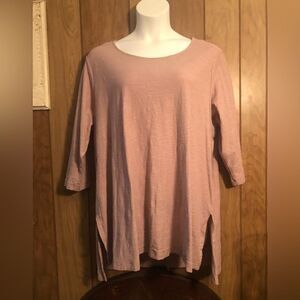 pure jill  3/4 sleeve hi lo tunic. Size 3X. Dusty Pink.